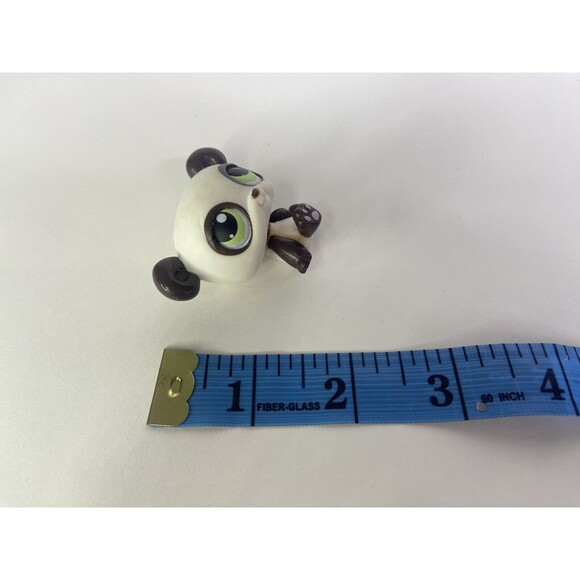 Littlest Pet Shop LPS 176 White Brown Panda Bear Green Eyes Figure Toy Hasbro - Picture 7 of 7